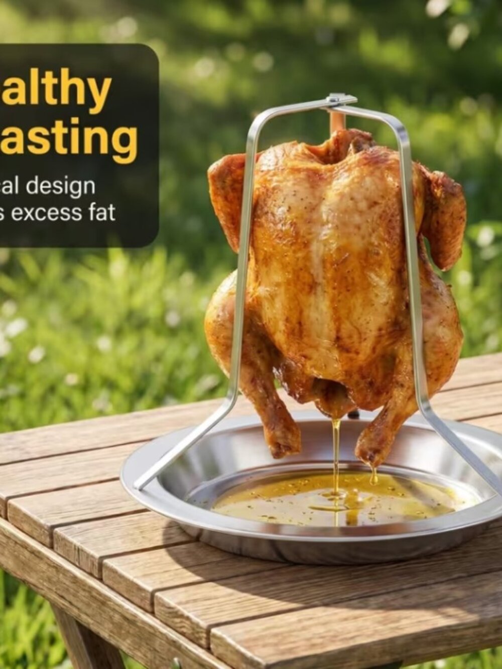 (2 PACK) Beer Can Chicken Roaster Rack Chicken Holder Stainless Steel,Grill,BBQ